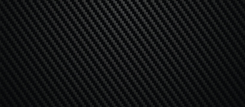 Vector carbon fiber texture. Dark background with lighting.