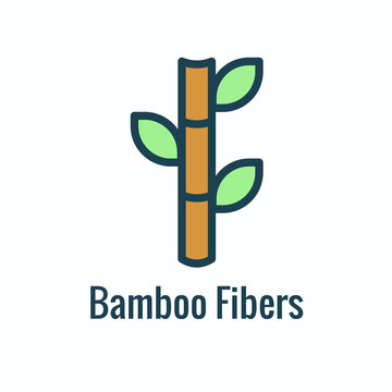Fabric Features Icon Set Showing Bamboo Fibers Fabric Concept