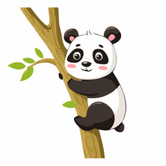 Fototapeta premium Baby-Panda im Baum (verspielt)