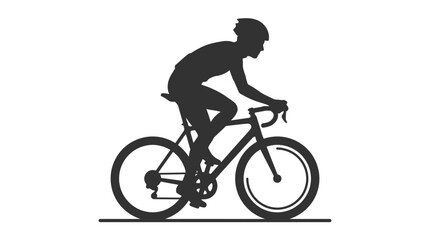 Obraz premium Silhouette of a cyclist riding a road bike.