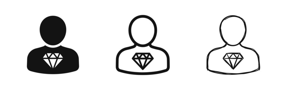 Premium User Avatar Icon Set - VIP, Exclusive, and Loyalty Program Symbol