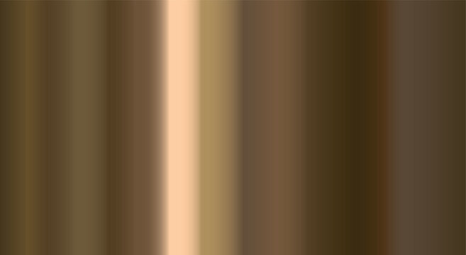 Realistic shiny bronze metal gradient texture. Vector horizontal steel background.