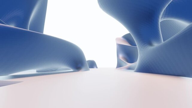 Futuristic architecture background technologies to create bionic buildings 3d animation