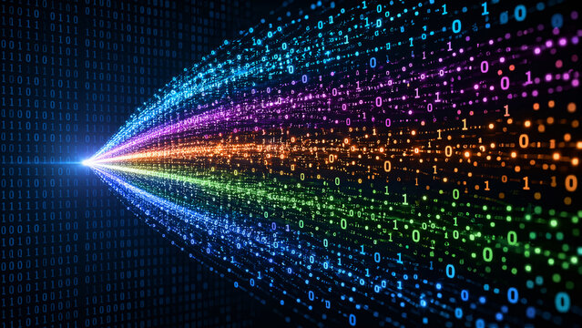 Colorful Binary Data Stream