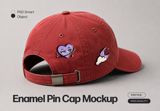 Enamel Pin Cap Mockup
