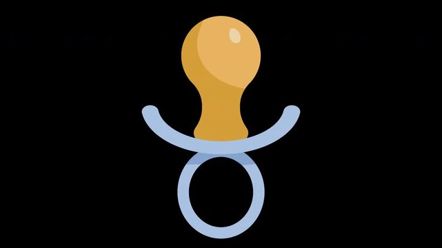 Baby Pacifier Icon - Orange & Blue