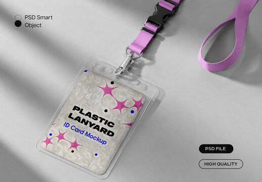 Plastic Lanyard ID Card Mockup