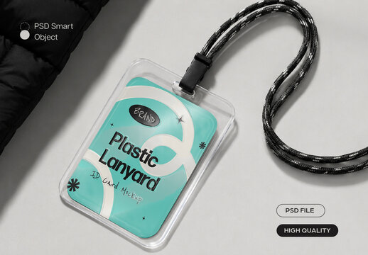 Plastic Lanyard ID Card Mockup