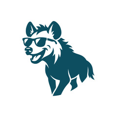 Obraz premium Cool hyena character silhouette wearing dark sunglasses.