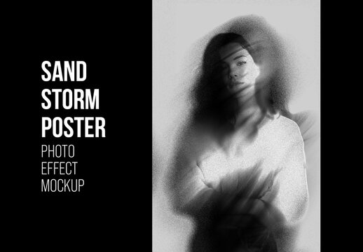 Sand Storm Poster Photo Effect Mockup
