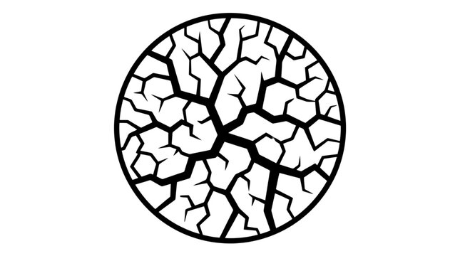 Cracked earth texture in circle.