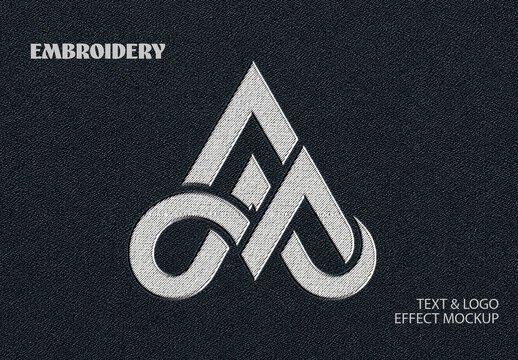Embroidery Text And Logo Effect Mockup