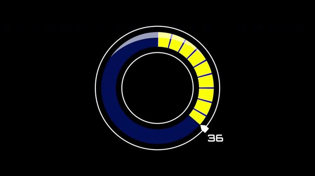 Circular data visualization showing countdown progress ring