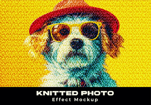 Knitted Photo Effect Mockup