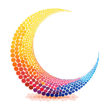 Colorful Crescent Shape Abstract Design