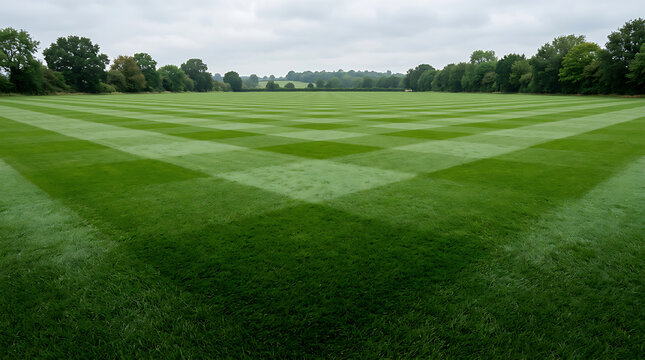 English croquet lawn with checkered pattern