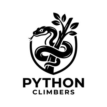 Python Climbers snake logo emblem design.
