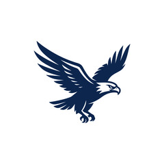 Fototapeta premium Powerful bald eagle mascot logo with spread wings.