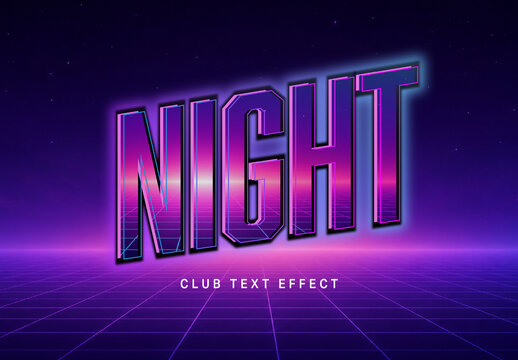 Club Night Text Effect
