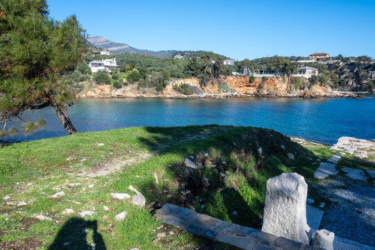 Ruins at Archaeological site of Aliki, Thassos island, Greece