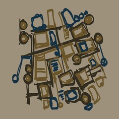 Abstract image for printing - digital painting. The picture is painted by hand on a tablet. © neurostructure