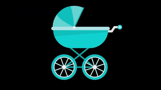 Baby Stroller Icon - Teal Blue