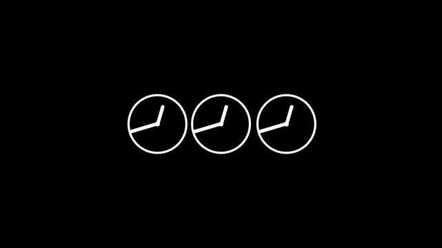 Clock Counting Down 24 Hour Day Fast Speed. Clock with moving arrows.Abstract new analog clock icon.4 k animation