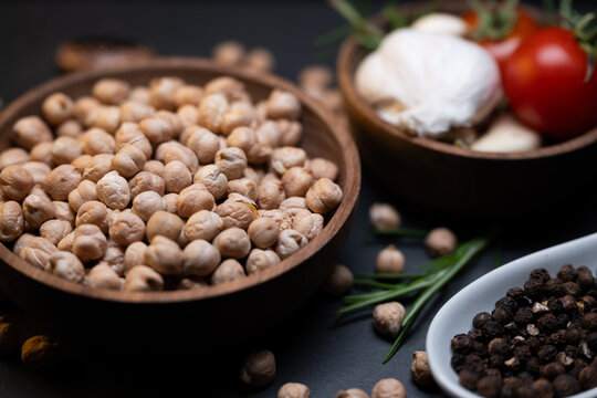 Still life of dried chickpeas