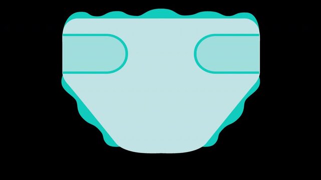 Baby Diaper Icon - Pastel Blue