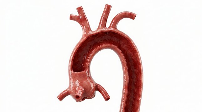 3d render of human aorta anatomy isolated on white background