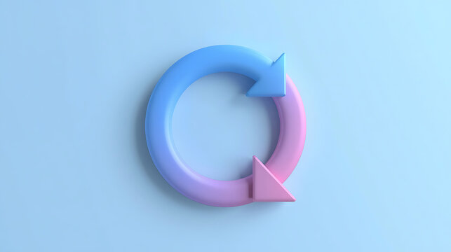 This is a 3D rendered reload or refresh icon featuring a circular arrow