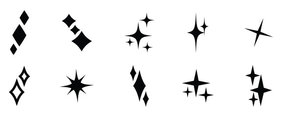 Sparkle star set star icon Shine sparkle icon. Vector blink star for logo, sparkle clipart. Twinkle light elements for Christmas decoration, magic theme and festive graphic asset. EPS10. © Thought Leader