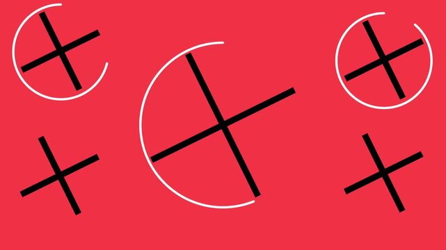 vector illustration of a cross color visual video 4k