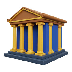 Obraz premium 3D Icon of a Classical Building with Columns