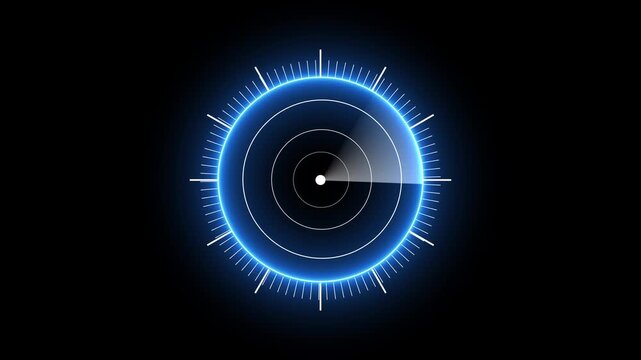 Scanning navigation radar or sonar green screen for submarines or ships of black background . Futuristic Digital Radar Scanning Animation . High-quality green radar screen scanning. 