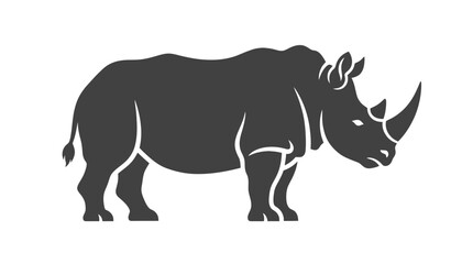 Black silhouette of a rhinoceros on a white background. © Paramount