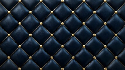Naklejka premium Black tufted upholstery texture with diamond pattern and shiny buttons