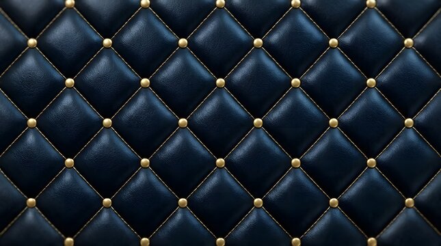 Black tufted upholstery texture with diamond pattern and shiny buttons