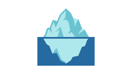 Iceberg showing tip and large submerged portion vector. © Noemi