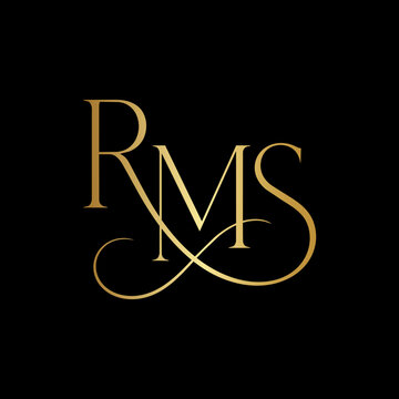 RMS gold logo symbol vector monogram