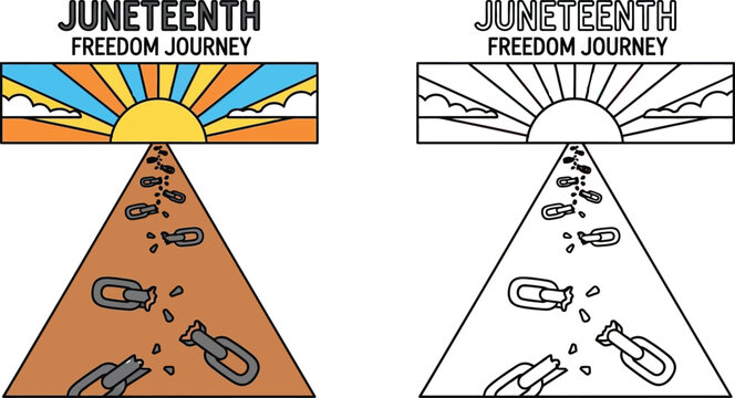 Juneteenth Freedom Journey Broken Chains to Sunrise of Liberation