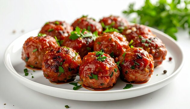 meatballs with tomato sauce and basil photo advertise suitable to your brand, display, food, hot, sauce, lunch, marketing, business, meatball day, and more