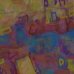 Abstract image for printing - digital painting. The picture is painted by hand on a tablet. © neurostructure