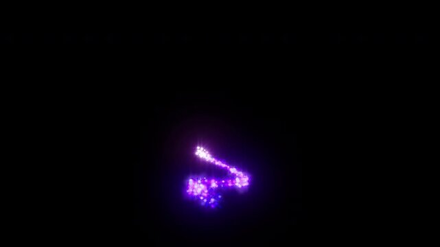 Purple 3D Magic Staff Moving Up Isolated on Transparent Background