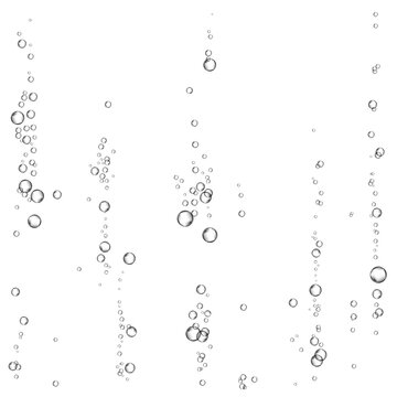Oxygen air bubbles  flow  in water on white  background.