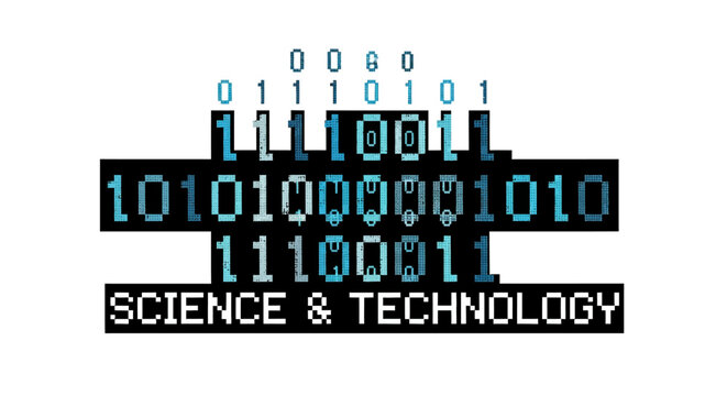 Binary code technology digital display.