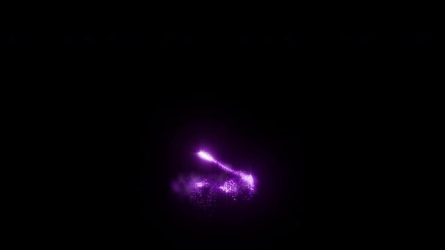 Twin Purple Fantasy Staff Rising Up 3D Animation Isolated