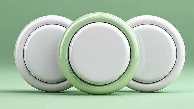 White round pin button mockup set isolated on clean background product pictures