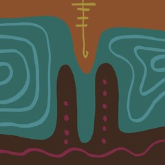 Abstract image for printing - digital painting. The picture is painted by hand on a tablet. © neurostructure