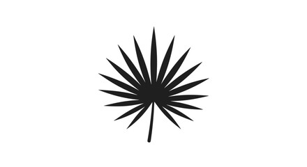 Obraz premium Black Palm Leaf Silhouette on White Background